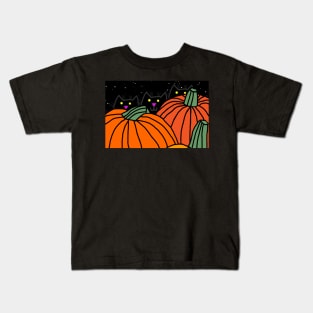 Big Halloween Pumpkins with Three Kitten Cats Kids T-Shirt